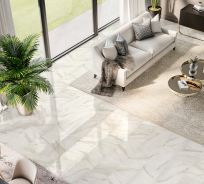 Living room tile flooring | LeClaire Flooring